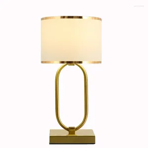 Bordslampor Post Modern Light Luxury Study Bedroom Bedside Lamp North European Model Room Exhibition Hall Living El Metal