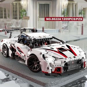 1209pcs Blocks Compatible with Concept White Sports Car, Super Racing Building Blocks, Brick Model Gift