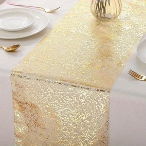 30x500cm corredor de mesa dourado metálico glitter panos rolo retângulo para aniversário casamento decoração de casa 240325