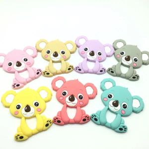 Silikon Koala Teether Bebek Oyuncak Gıda Sınıfı Ayı Silikon Kolye Diş Çıkarma Boncuklar Bebek Teether Chewable Duyusal Hemşirelik Dişleri LL