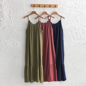 Musselina 100 algodão gaze vestidos longos para mulheres alça ajustável sem mangas ruched férias boho vestido maxi oversized 240323