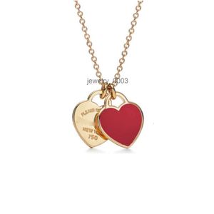 Pendant Necklaces Necklace t Series S925 Sterling Silver Plated Rose Gold Heart Shaped Dropping Enamel Love Tie Home Collar Chain Designer Jewe DBBC