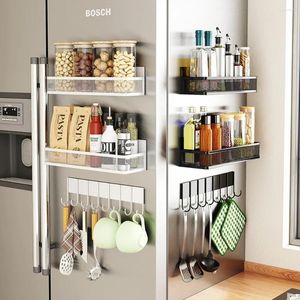 Kitchen Storage Magnetic Spice Rack RemovablePowerful Refrigerator Organizer Shelf No Drilling Needed For Holding Jars