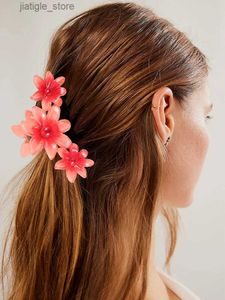 Haarspangen, neuer Farbverlauf, große Blume, Acryl-Haarspange für Frauen, süße Haarnadeln, Haarklammern, Krabbenklammer, Haarspangen, hawaiianisches Haar-Accessoire, Y240329