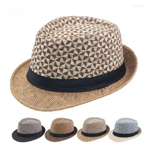 Berretti Cappelli di paglia estivi da uomo Cappelli da sole da esterno in carta intrecciata che vendono Curly Jazz