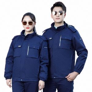 working Jacket Coat Winter Hooded Work outwear detachable cott padded lining worker Jacket Overcoat factory workshop uniforms N5iR#