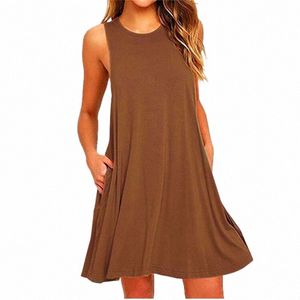 Summer Women Shlevel Dr Ladies Casual O-Neck Club Beach Loose A-Line Mini Dr Vestidos QT034 C8oz#