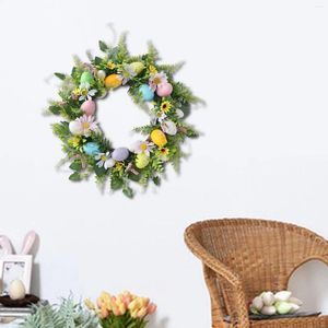 Decorative Flowers Easter Wreath Hanging Garland Durable Indoor 18 Inch Spring For Front Door Patio Garden Wedding