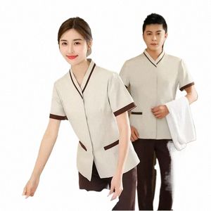 Topp Dishwer Cleaning Clothes Personal Work Housekee Costume Ladies Restaurant Women's Hotel Pedicure Shirt Waiter Uniforms W1L0#