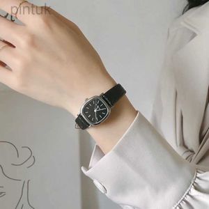 腕時計女性用シンプルなヴィンテージ時計ダイヤル腕時計レザーストラップリストウォッチ高品質のレディースカジュアルブレスレット時計24329