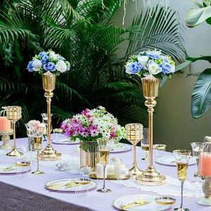 Candle Holders Metal Wedding Centerpieces Vase Trumpet Road Lead For Party Dinner Centerpiece Event Anniversary Ceremo