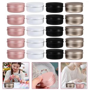 Storage Bottles 20 Pcs 50ml Aluminum Can Small Jars For Making Lip Bulk Wax Sealed Metal Round Tins Travel