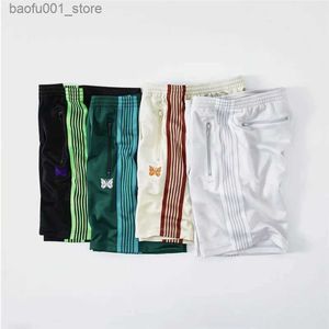 Men's Shorts Green Needle Shorts Mens High Street Needle Shorts Embroidered Butterfly AWGE Trail Breeze Q240329