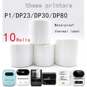 5PK Thermal Adhesive Label Papers for P1 DP23 DP30 DP80 Maker Waterproof Tear Resistant Sticker 240325