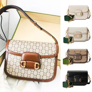 Horsebit 1955 Luxusdesigner Sattelbeutel Mann Damen Handtasche Leinwand Schlinge Klassiker Klassiker Klappen -Umhängetasche sogar Tasche Umschlag Kupplung Messenger Crossbody Bags