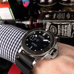 Watch Panerass Mens Luxury for Mechanical Swiss Automatic Movement Sapphire Mirror 47mm Imported Rubber Watchband Brand Italy Sport Wristwatches 3bg9