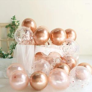 Decoração de festa 30 pcs metálico rosa ouro transparente lantejoulas balão de látex crianças adultos suprimentos de aniversário