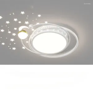 Deckenleuchten goldener runder Mond Led für Wohnzimmer Schlafzimmer Kindersterne Lampe Home Decor Lighting Armaturen