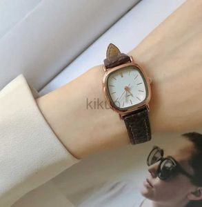 Zegarek na rękę Kobiety proste zegarki vintage dla kobiet tarcza skórzana pasek na rękę zegarek zegarek wysokiej jakości damskie zegarki relojems para mjer 24329