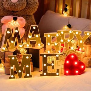 Estatuetas decorativas alfabeto luz letras em inglês pendurado luminoso plástico lâmpada led festa de casamento decorações para casa