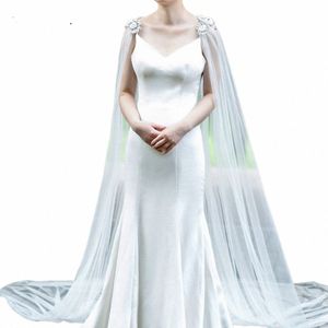 TopQueen G21 Bridal Shawl Robe New Cape Veil Tulle Wraps Lace Appliqued Wedding Bolero Women Plus Size Diy Jakets For Wedding P1tz#