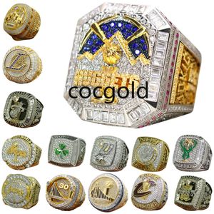 Designer mundial de basquete campeonato anel conjunto luxo 14k ouro nuggets jokic campeões anéis para homens mulheres diamante estrela jóias