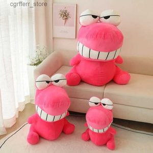 Fyllda plyschdjur 40/58 cm Söt rolig dinosaurie Plush Toys Mjuk full tecknad fyllda dockor Barn Sov Följande kudde Kawaii Pink Dinosaur Doll240327