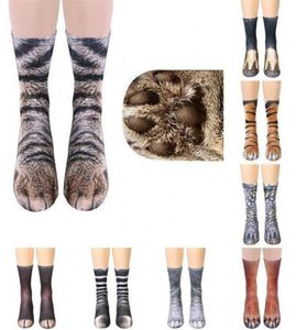 New Cartoon 3D Print Animal Foot Socks Hoof Paw Feet Crew Socks Adult Digital Simulation Unisex Tiger Dog Cat Sock9833950