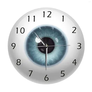 Klockor tillbehör ögongloben med skönhetskontaktpupil kärnsikte utsikt Oftalmologi Mute Wall Clock Optical Store Novelty Watch