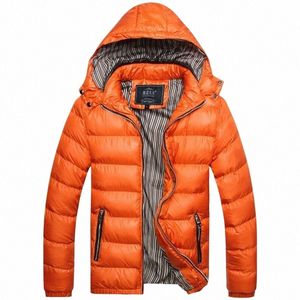 2024 High Quality Mens Solid Color Parkas New Arrival Winter Men Solid Color Hooded Lg Sleeve Zip Up Pocket Down Jacket Coat F5fY#