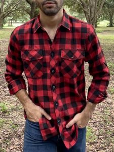 2023 Новая мужская фланелевая фланелевая рубашка весна осень Осень Мужская Обычная подготавшая рубашки с длинными рукавами для (размер США S M L XL 2xl)