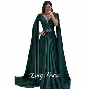 Lucy Formal Dres para Mulheres Gala Evening Dr Eventos Especiais Dark Green Women's 2023 Arabian Quinceanera Shawl Wedding Guest m6rl #