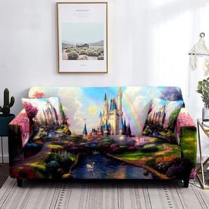 Chair Covers Castle Sofa Cover Trees And River In Fantasy Forest Non Slip Couch Washable All-Wrapped Home Decoration For Women Men Kids