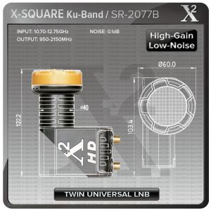 X-Square Ku Band LNB Noise Figur: 0.1dB Supper Quality 4K Universal Twin LNB för satellit-TV-mottagare Dish TV LNBF