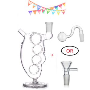 Großhandel USA Beliebte Rauchtabak-Wasserpfeife Neueste kreative Design-Glas-Dab-Rig-Bong mit Glasölbrenner oder Rauchschale mit Stützbasis