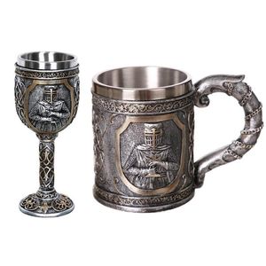 Mugs Medieval Templar Crusader Knight Mug Suit Of Armor The Cross Beer Stein Tankard Coffee Cup3641