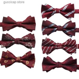 Bow Ties Red Mens Red Wedding Bowtie Leisure Bowtie Groom Groomsman Bowtie Business Official High Quality BW Tie Y240329