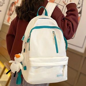 Skolväskor Lady Waterproof Student ryggsäck Girl Travel Bag Trendy Cool Female Nylon College Fashion Women Laptop Book