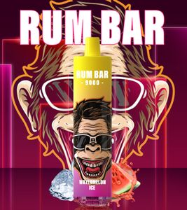 Orijinal Rum Bar 9000 Puflar Tek Kullanımlık Vape Kalem E Sigara Şarj Edilebilir 600mAh Pil 18ml Pod Otantik Toptan Vapers Desechable Puff 9k