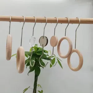 Hangers Scarf Holder Creative Circle S-shaped Un-breakable Double-headed Wholesale Home Storage Rack Ring Hat Clip Wooden Sturdy Durable