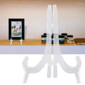 Hooks Easel Plate Display Stand Anti-Slip Sturdy Acrylic Clear Po Holder Bildramsaffischer och små brädor bra