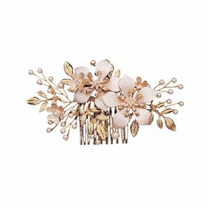 Fi fr Hair pettine clip per donne Accories Prom Gold Colore Goldal Bridal Wedding Hair Cowelry Bride V9DC#