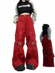 aotvotee wide ben denim byxor för kvinnor 2024 casual hög midja y2k baggy jeans fi vintage streetwear hip hop chic jeans s5em#