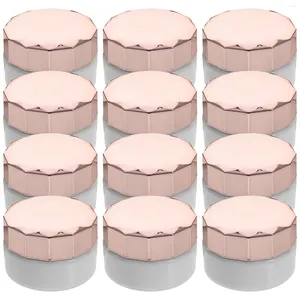 Frascos de armazenamento 12 Pcs Caixa de Creme Recarregável Maquiagem Recipientes Vazios Hidratante Loção Facial Frascos de Plástico Corpo Esfoliante com Tampa Pequena