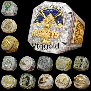 Anel de luxo do Campeonato Mundial de Basquete Designer 14K Gold Nuggets JOKIC Champions Anéis para Mens Womens Diamond Sport Jewelrys