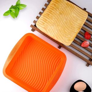 Baking Moulds Non-Stick Orange Square Silicone Mold Cake Pan Tools Mould For Heat Resistant Bread Bakeware Kitchen