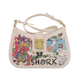 Shoulder Bags New Niche Design Graffiti Underarm Bag Women s Summer High Fashion Bag 240318