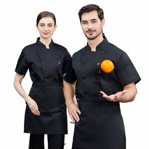 Hotel Chef Uniform Restaurant Kitchen Work Clothes Short LG Sleeve Cake Shop Pastry Baker Women 706V#