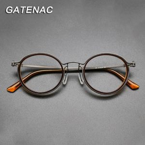 Vintage Eyeglasses Frame Men Round Myopia Prescription Glasse Retro Optical Luxury Brand Glasses Eyewear 240322