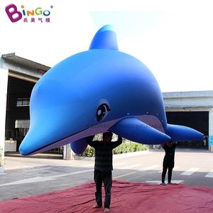 6x2.2x4mH Outdoor Carnival Parade Advertising Inflatable Giant Dolphin Models Balloons Cartoon Animal For Ocean Theme Decoration With Air Blower Toys Sports001